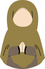 Muslim woman greeting illustration