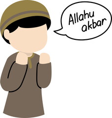 Boy praying illustration 