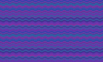 Vibrant wavy stripes in shades of purple and blue create a dynamic, seamless pattern. Ideal for website backgrounds, textile prints, or any design needing a retro, modern feel.