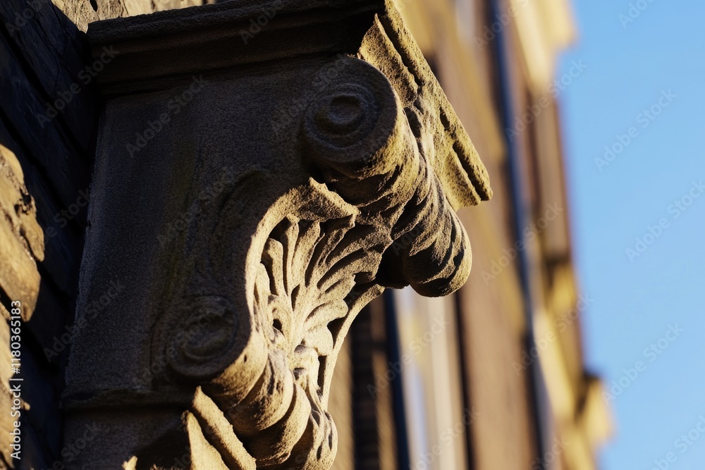 Poster Close-up view of a building with a prominent clock face