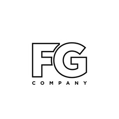 Letter F and G, FG logo design template. Minimal monogram initial based logotype.