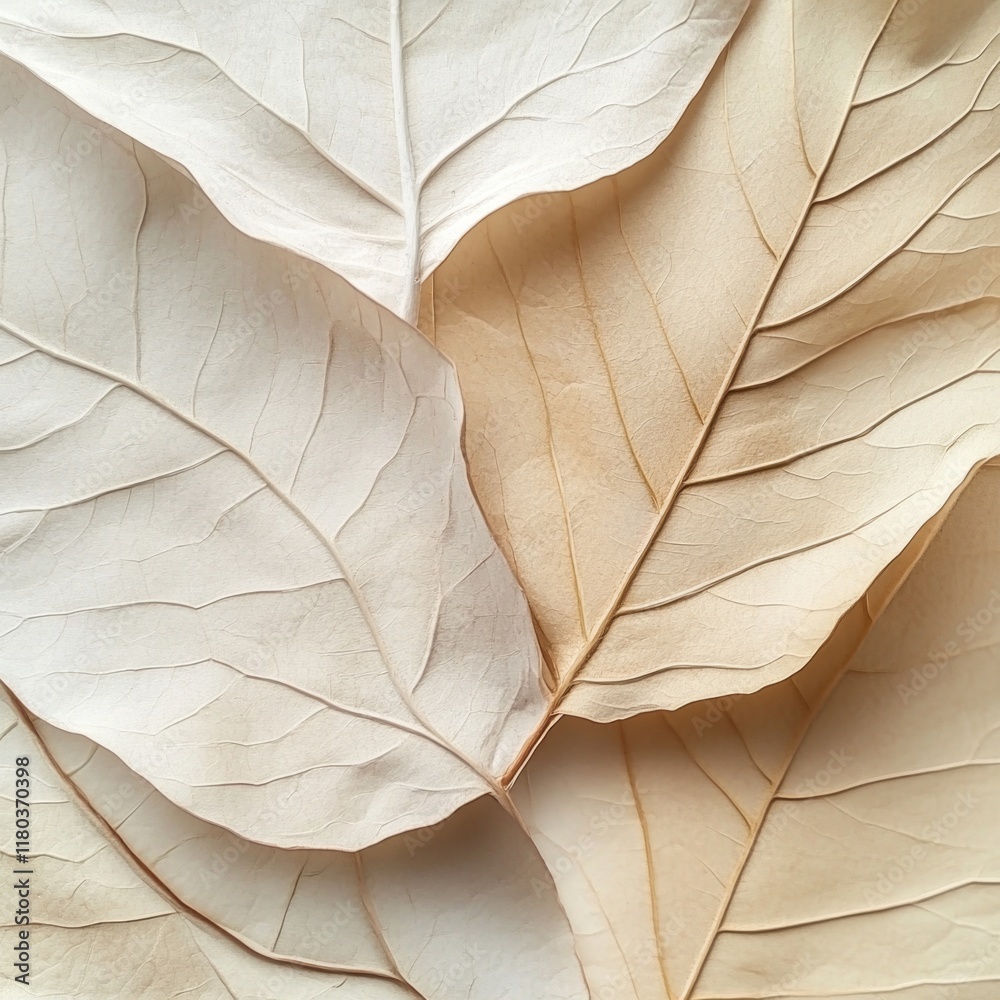 Poster A detailed view of a leaf cluster with veins and edges visible