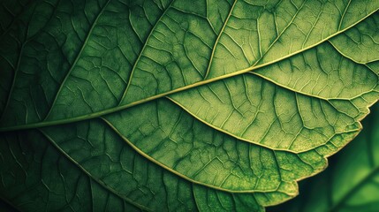 A close-up shot of a single leaf on a green background, ideal for uses such as botanical illustrations or scientific publications
