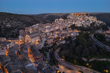 Ragusa Ibla - Veduta aerea notturna