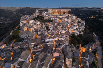 Ragusa Ibla - Veduta aerea notturna