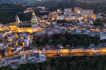 Ragusa Ibla - Veduta aerea notturna