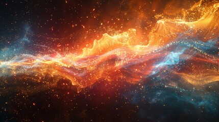 fallout patterns depicted as colorful streaks of particles flowing outward from an explosion