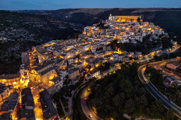 Ragusa Ibla - Veduta aerea notturna