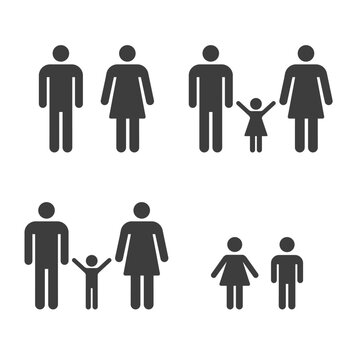 Human symbol set. Vector illustration. White background.