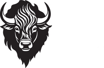 Bison silhouette background images American bison black animal white background silhouette icon, vector illustration 