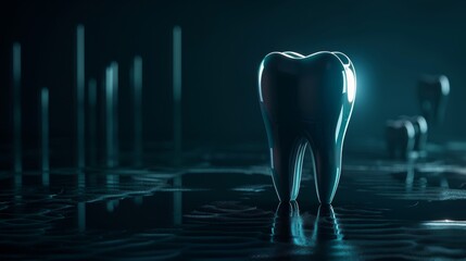 Contemporary dental implant displayed on dark background showcasing advanced dentistry techniques