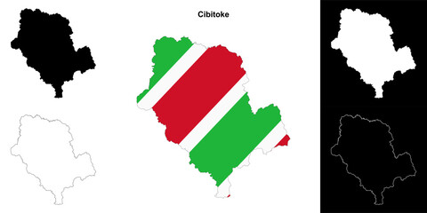 Cibitoke province outline map set