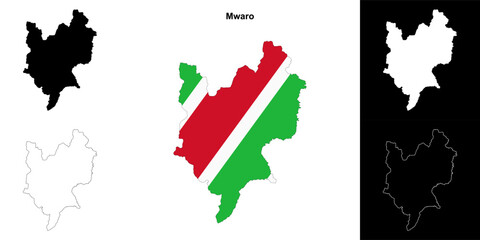 Mwaro province outline map set