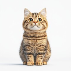 A cute and playful Sokoke cat with big eyes and a curious expression, perfect for pet lovers and animal enthusiasts.