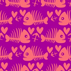 Ocean seamless fishbone pattern for wrapping paper and fabrics and linens