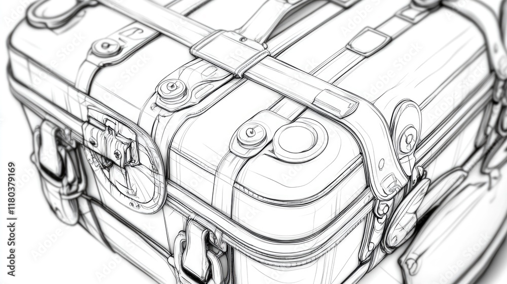 Poster A suitcase sits on a table with its lid open, revealing packing space