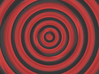 Naklejka premium Abstract hypnotic background with concentric red and black circles, creating a swirling vortex effect.