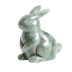 beautiful green jade rabbit sculpture, showcasing smooth curves and serene expression, perfect for home decor or as gift