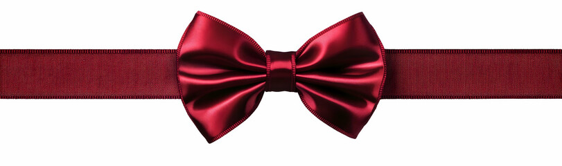 Decorative red ribbon with a festive bow isolated on a transparent background, perfect for celebrations AI Generated
