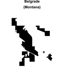 Fototapeta premium Belgrade (Montana) blank outline map