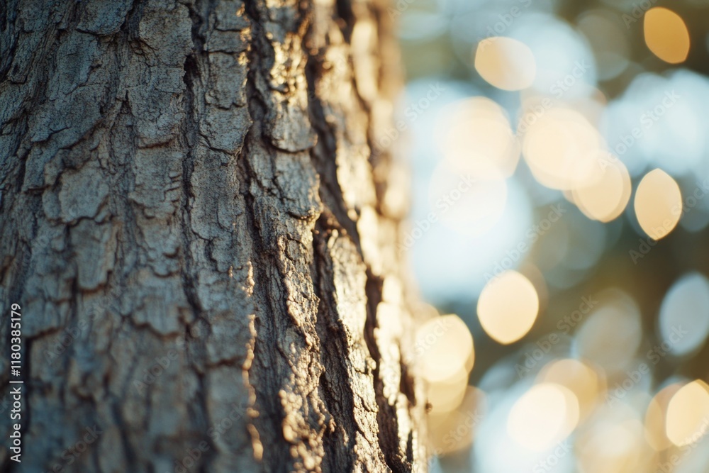 Aufkleber close-up shot of a tree trunk with blurred background