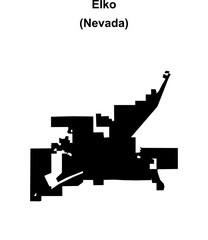 Elko (Nevada) blank outline map