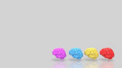 The Brain multi color on white background  for education or sci concept 3d rendering.