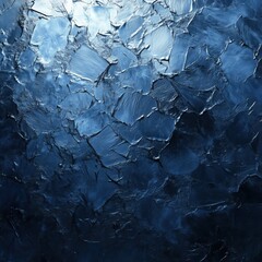 Obraz premium Deep dark blue icy texture with rough and frosted surface details