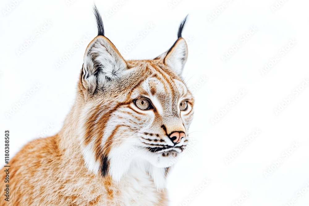 Poster a close-up shot of a lynx in snowy environment