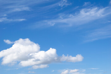 sky panorama, blue sky and delicate clouds