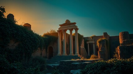 temple of apollo at sunset
