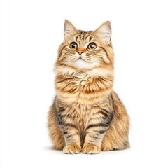 Fototapeta premium A fluffy, majestic Highlander cat with stunning features, showcasing its playful and curious nature.