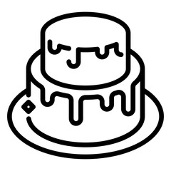 birthday cake icon, line icon style