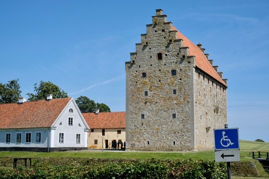 Stone castle with stepped gables