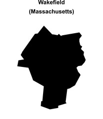 Wakefield (Massachusetts) blank outline map