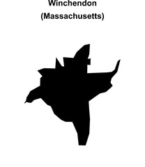 Winchendon (Massachusetts) blank outline map