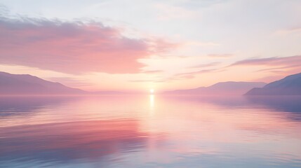 Fototapeta premium Serene Ocean Sunset with Soft Pastel Colors