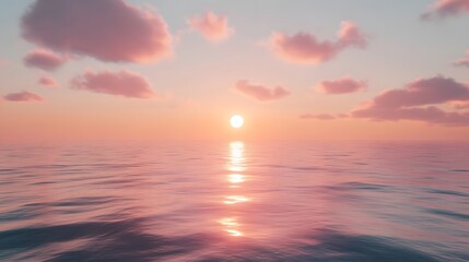 Obraz premium Serene Ocean Sunset with Soft Pastel Colors