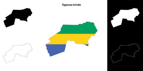 Ogooue-Ivindo province outline map set