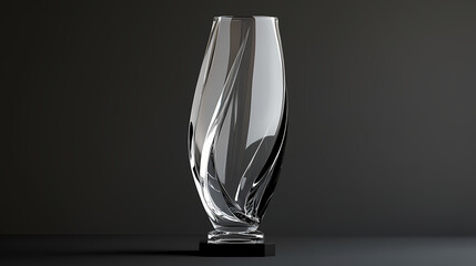 A sophisticated crystal glass trophy that is ideal for sports awards, employee appreciation, and as a symbol of honor and victory. realistic design of competition trophies. Crystalpath. Illustration