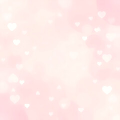 Pastel Abstract Valentine’s Day Background with Hearts and Glow