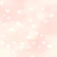 Pastel Abstract Valentine’s Day Background with Hearts and Glow