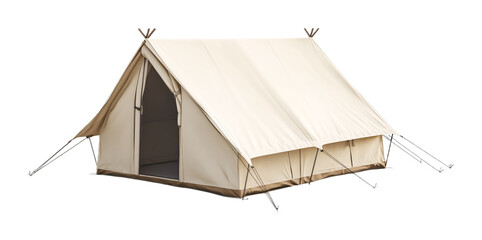 Secure Outdoor Tent Door for Privacy Isolated on White Background