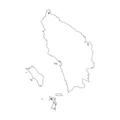 Sumatera Utara province blank outline map