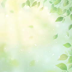 A green leafy background with a leafy tree branch