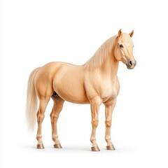 Obraz premium A stunning golden Norwegian Fjord horse standing majestically, showcasing its beauty and elegance in a serene setting.