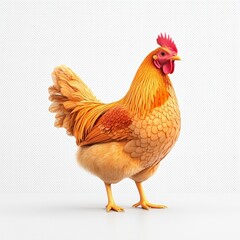 Fototapeta premium Araucana chicken A vibrant and well-defined illustration of a rooster standing proudly against a minimalistic background.