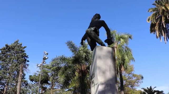 splendid day in the Mitre square of Zarate and monument to Leandro Alem