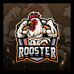 The Strong rooster character mascot t shirt illustration design