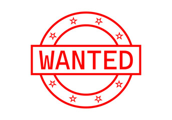 Icono rojo de sello con círculo y estrella de se busca 